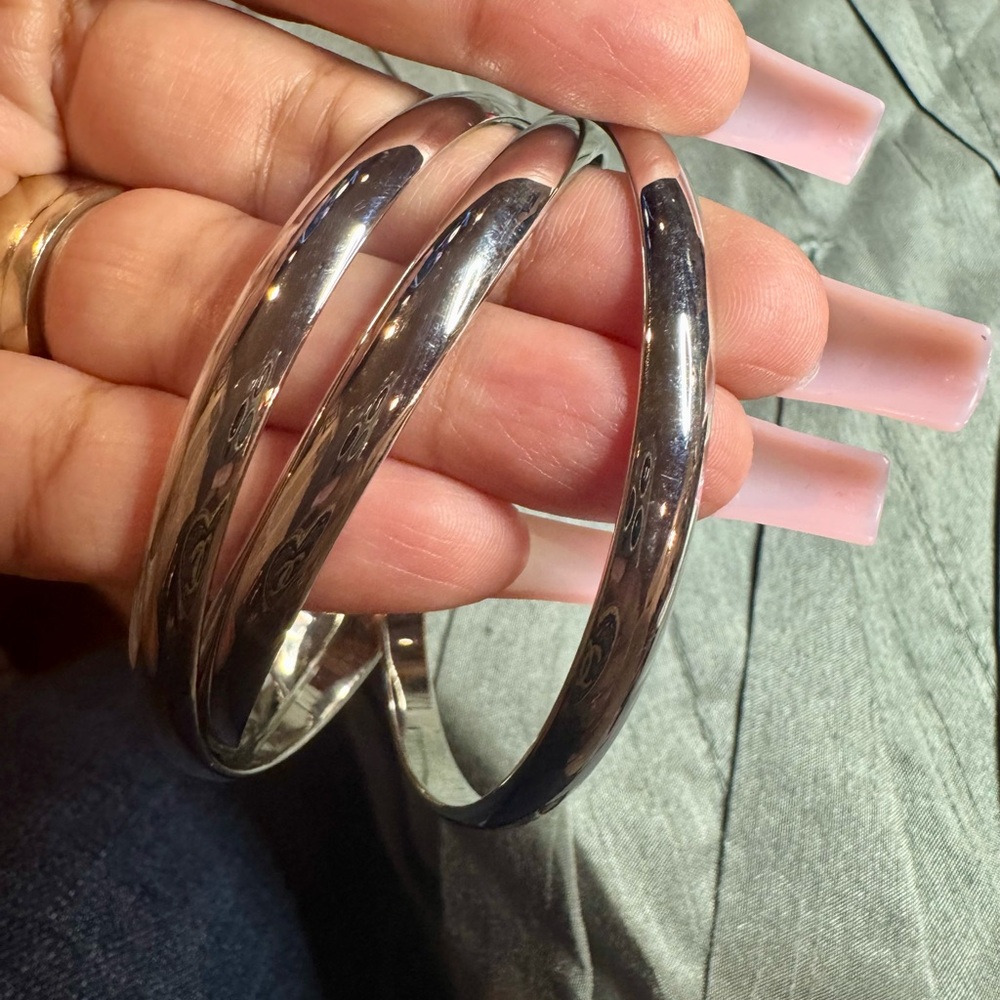 3 piece Silver Bangle Set